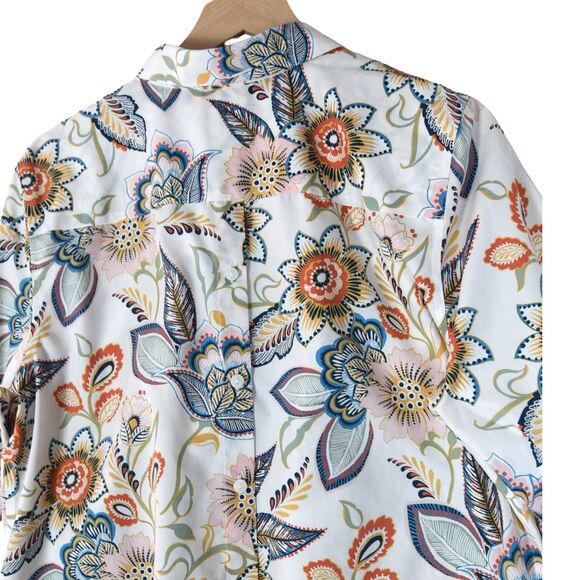 Chico’s No Iron Floral Button Up Shirt Size 2 (L/XL) Vibrant Bloom Print - Picture 3 of 7